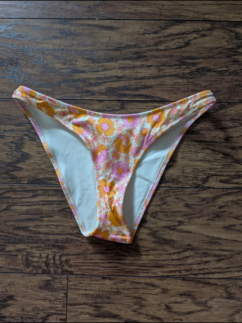 💥3/$24 triangl swimwear Floral Yellow &‎ Pink Bikini Bottom